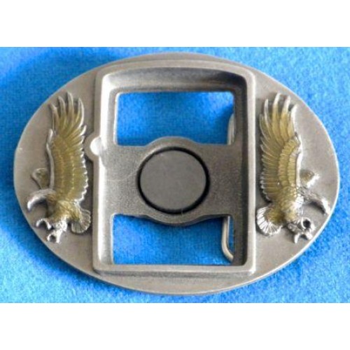 Triple Eagle Bronze Lighter Belt Buckle / Flip Style Lighter