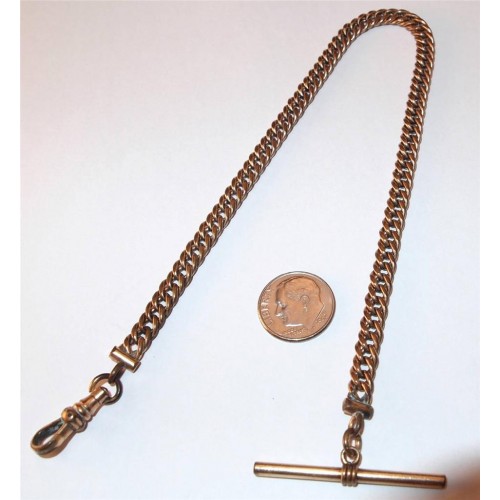 Victorian Gold Filled Curb Link Watch Chain Necklace